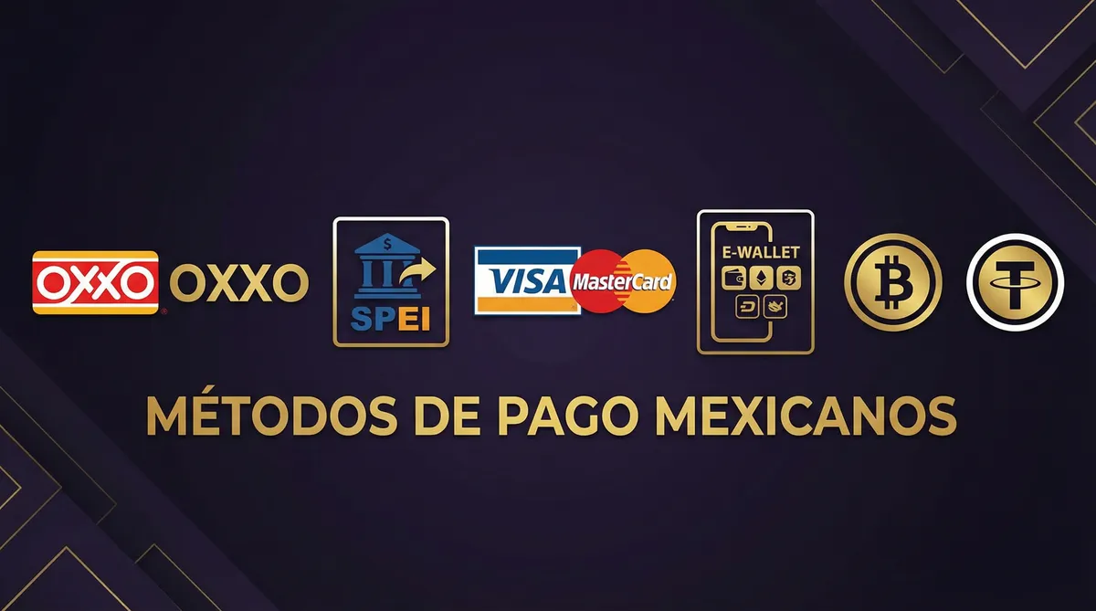 Métodos de pago OXXO SPEI tarjetas criptomonedas México